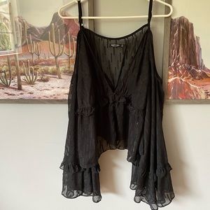 NWOT Nasty Gal Black Shimmer Blouse